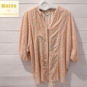 MAEVE tunic  S – Salmon Pink, Green & Cream